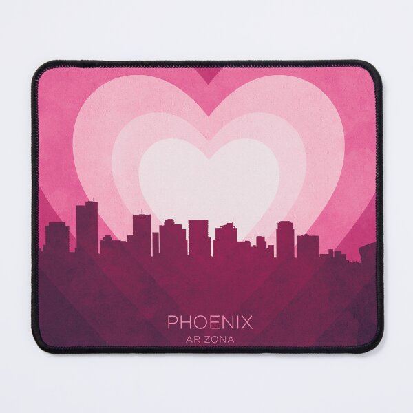 Item preview, Phoenix Arizona Skyline Hearts Pink designed and sold by ArtPrints.