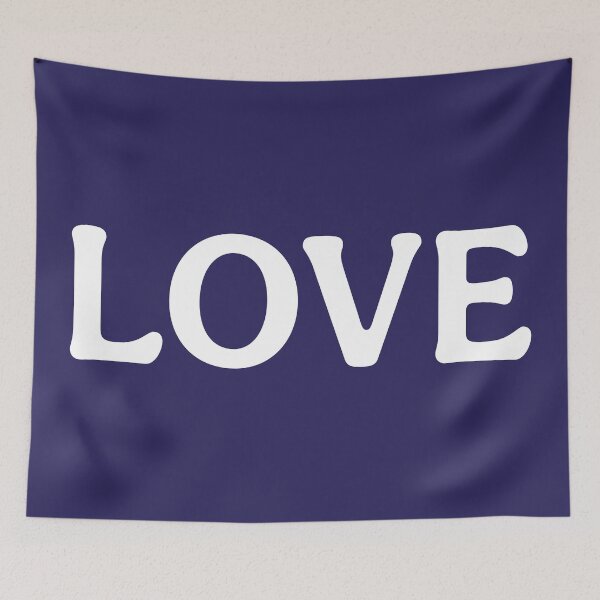 Item preview, Love Print (White Navy Blue) designed and sold by ToluaPrints.