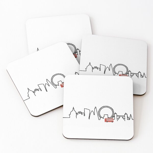 Item preview, London skyline with redbus designed and sold by Raonmemory.