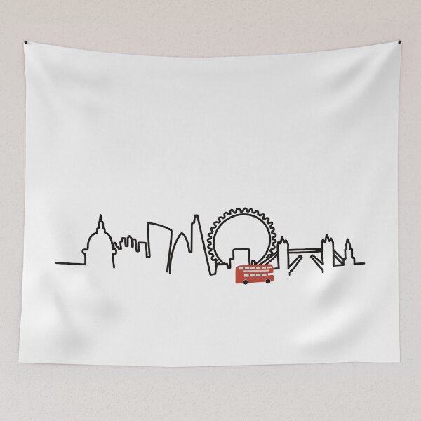 Item preview, London skyline with redbus designed and sold by Raonmemory.