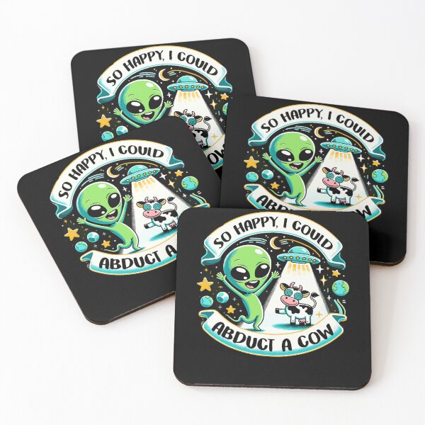 Item preview, So Happy, I Could Abduct a Cow Funny Aliens Happiness designed and sold by Dressed For  Duty.