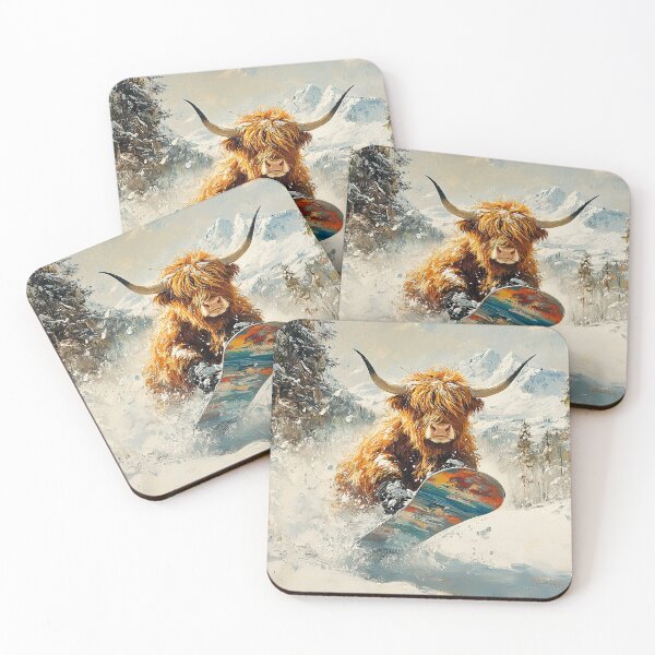Item preview, Highland Cow Snowboard Winter Sports Winter Snow designed and sold by ArtHouseNiklas.