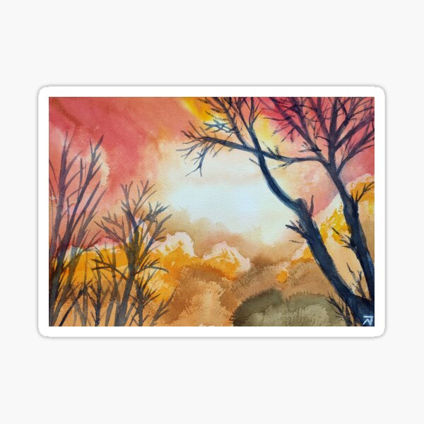 Forest sunset Sticker