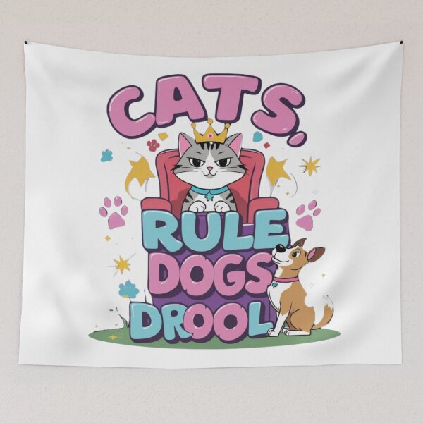 Item preview, "Cats Rule, Dogs Drool - Funny Cat and Dog Lover T-Shirt Design" designed and sold by bannzy.