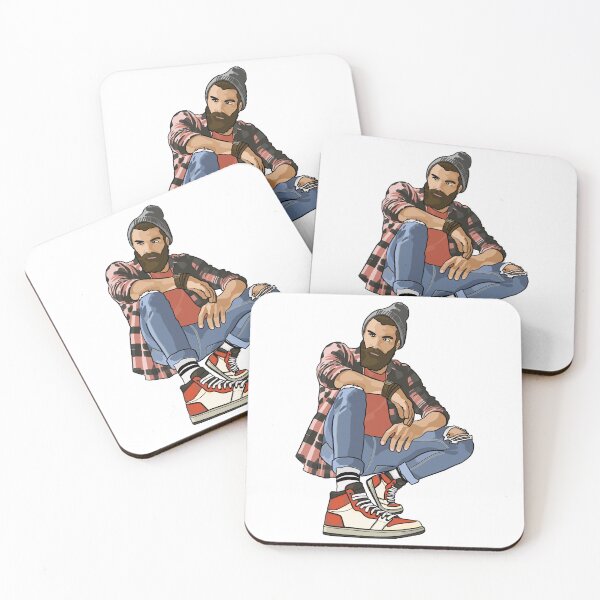 Item preview, Hipster man with torn jeans and high top sneakers designed and sold by Sneakerlike.