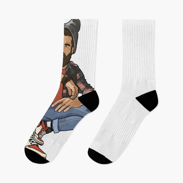 Item preview, Hipster man with torn jeans and high top sneakers designed and sold by Sneakerlike.