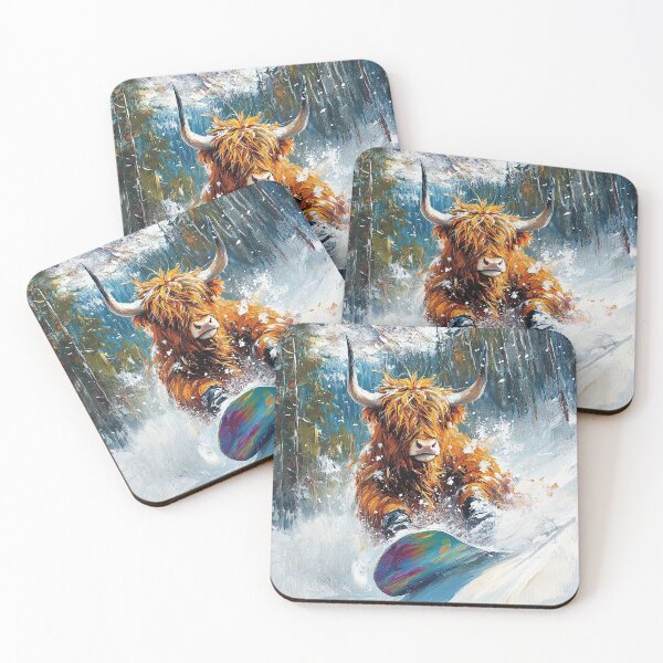 Item preview, Highland Cow Snowboard Winter Sports Winter Snow designed and sold by ArtHouseNiklas.