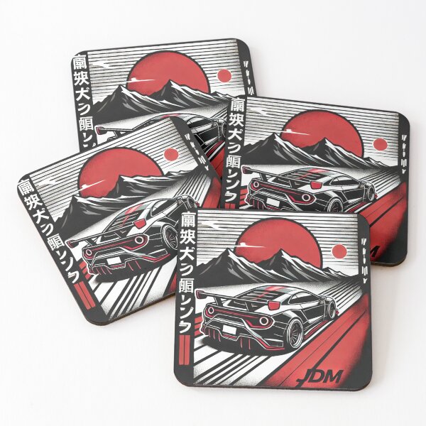 Artikelvorschau, JDM-Design: Sportwagen und japanische Sonne entworfen und verkauft von DreamInk Studio.