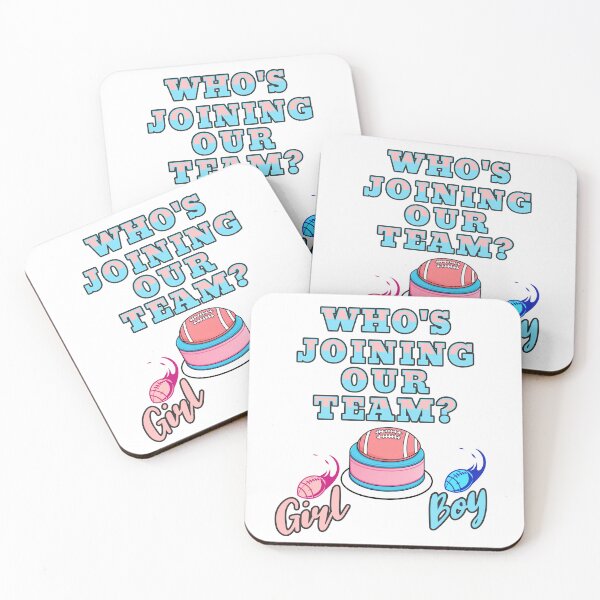 Artikelvorschau, Wer kommt in unser Team? Junge oder Mädchen! Geschlecht bekanntgeben entworfen und verkauft von PrintSparkDesigns.