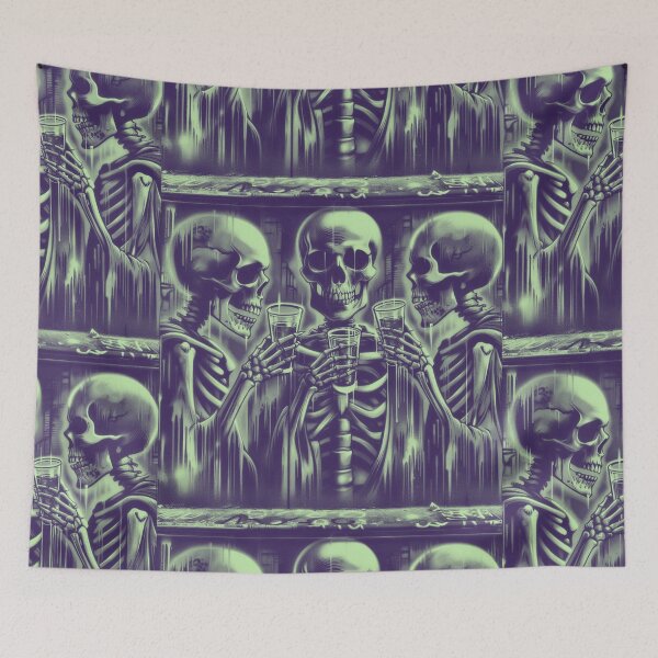 Item preview, Three of Cups Tarot - Skeleton Celebration Design designed and sold by Midnight Xclusive.