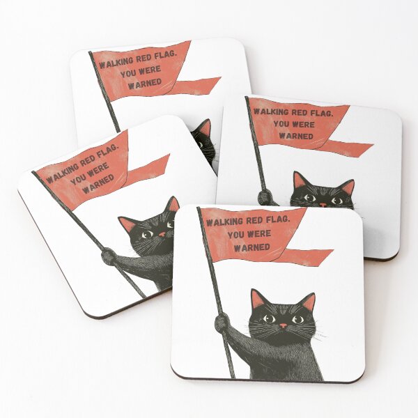 Item preview, Red Flag Cat | Funny Animal Relationship Quotes, Memes, Sayings and More designed and sold by Envision Designs.