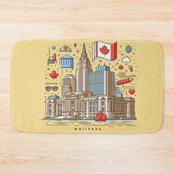 Item preview,  Minimalist 3D Retro Outline Illustration of Winnipeg University, Canada,  designed and sold by PaintMeWorld.