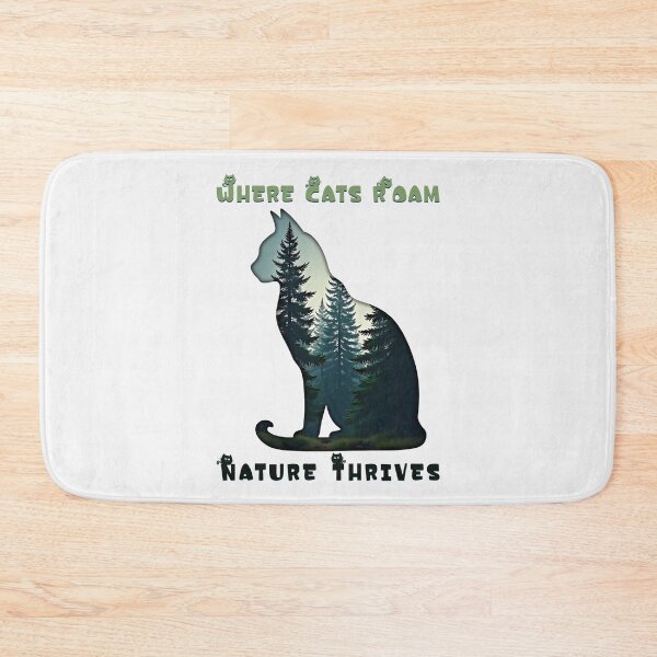 Item preview, "Where Cats Roam, Nature Thrives" Forest Silhouette Design designed and sold by Furr-n-Purr.
