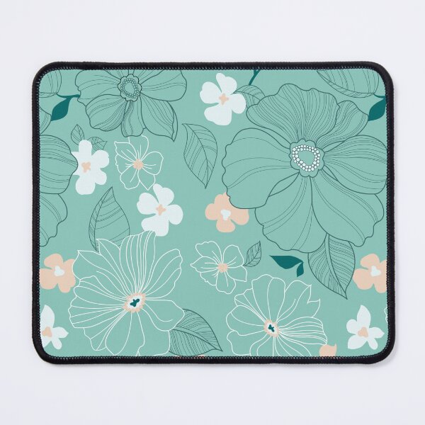 Item preview, Cottage Core Turquoise Blue Green Floral Print designed and sold by Moda-Moxie.