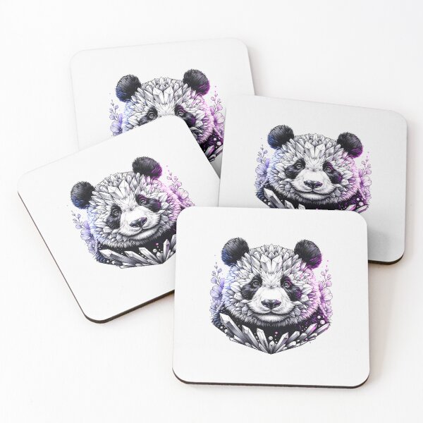 Item preview, Crystal Panda Art Mystical Geometric Wildlife Design designed and sold by Furr-n-Purr.