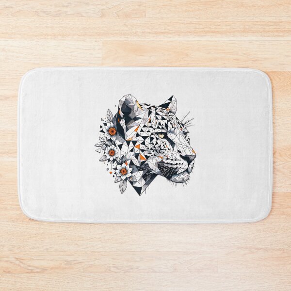 Item preview, Geometric Tiger Floral Modern Wildlife Art Design designed and sold by Furr-n-Purr.