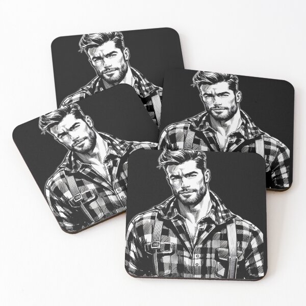 Item preview, Lumberjack Heat LGBTQ Gay Pride Color-In Graphic Design designed and sold by ItsAKinkThing.