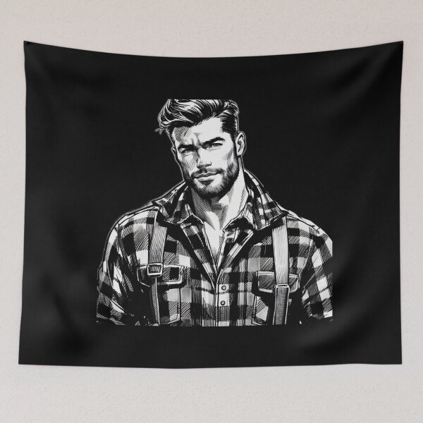 Item preview, Lumberjack Heat LGBTQ Gay Pride Color-In Graphic Design designed and sold by ItsAKinkThing.