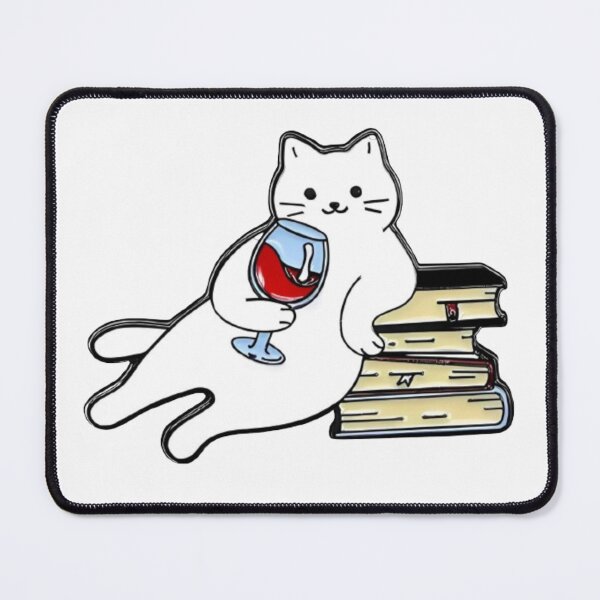 Item preview, Cat, Wine and Books designed and sold by FlowFlex.