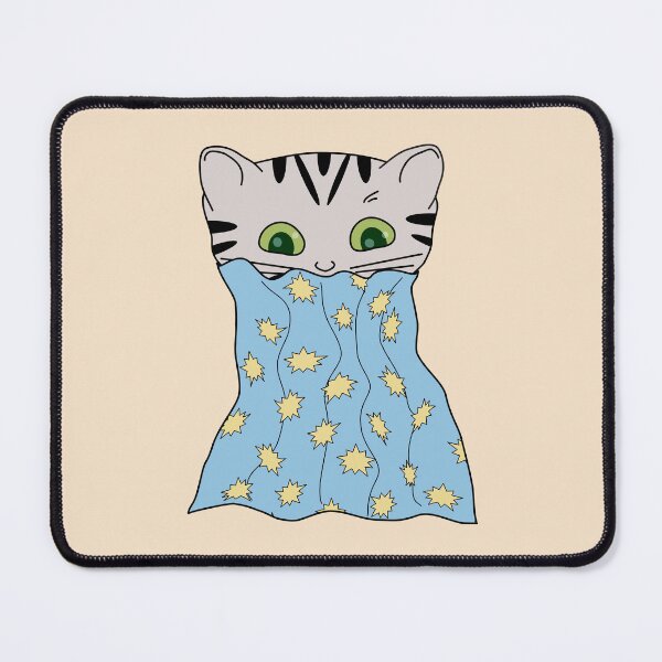 Item preview, Cat in a blue blanket  designed and sold by ChilliAndNutmeg.