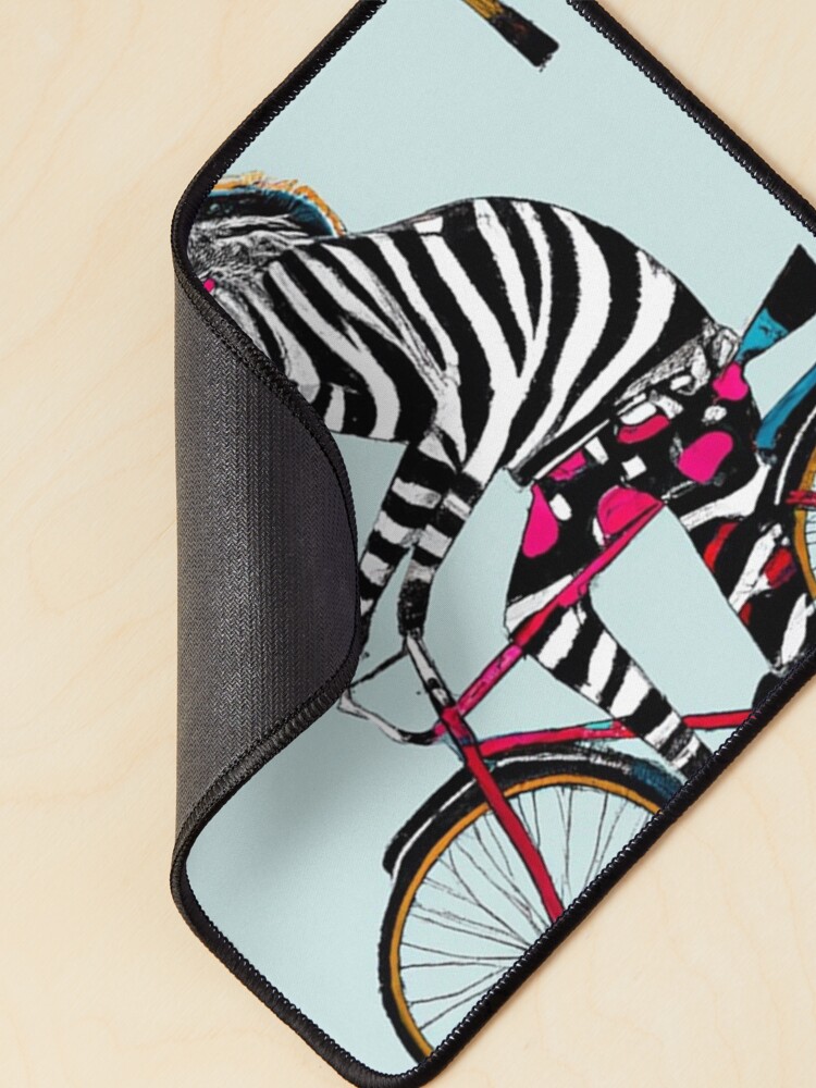Thumbnail 2 von 5, Mauspad, Zebra auf dem Fahrrad - Zebra riding a Bike designt und verkauft von Evelyn3112.