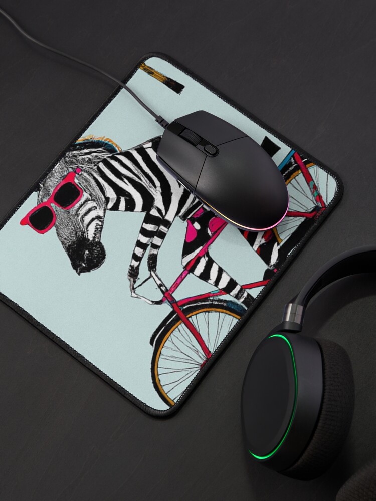 Thumbnail 4 von 5, Mauspad, Zebra auf dem Fahrrad - Zebra riding a Bike designt und verkauft von Evelyn3112.