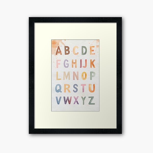 Aperçu de l'œuvre Impression aquarelle ABC, alphabet créée et vendue par retroactivist.