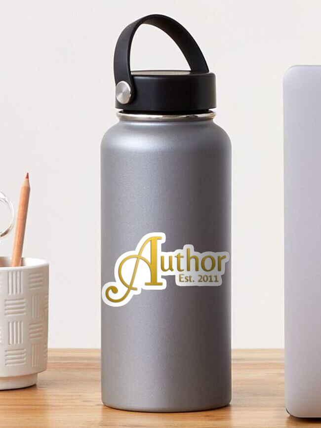 Thumbnail 1 of 3, Sticker, "Author Est. 2011" - Gold designed and sold by RockWinterRec.