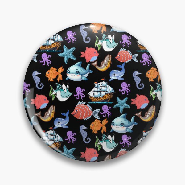 Item preview, Ocean Odyssey: A vibrant pattern showcasing a diverse array of colorful fish swimming through a vibrant underwater world. designed and sold by Grang Art Artistic Designs.
