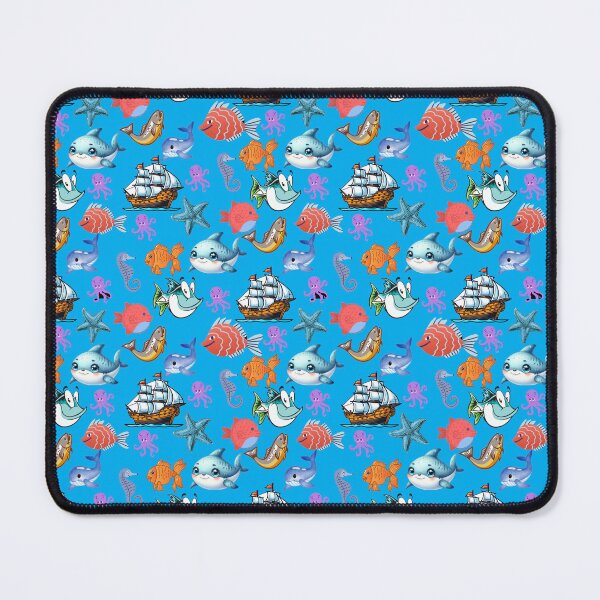 Item preview, Reef Rhapsody: A vibrant pattern showcasing a diverse array of colorful fish swimming through a vibrant underwater world. designed and sold by Grang Art Artistic Designs.