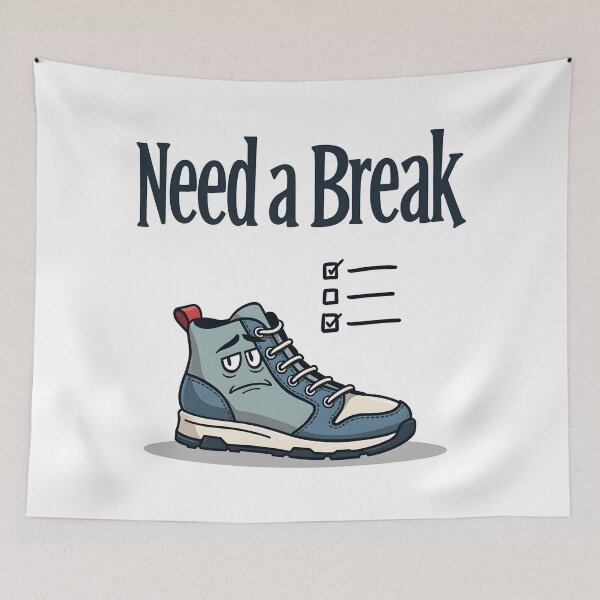 Item preview, A shoe with a tired expression: "Need a Break" designed and sold by FoxyJags.