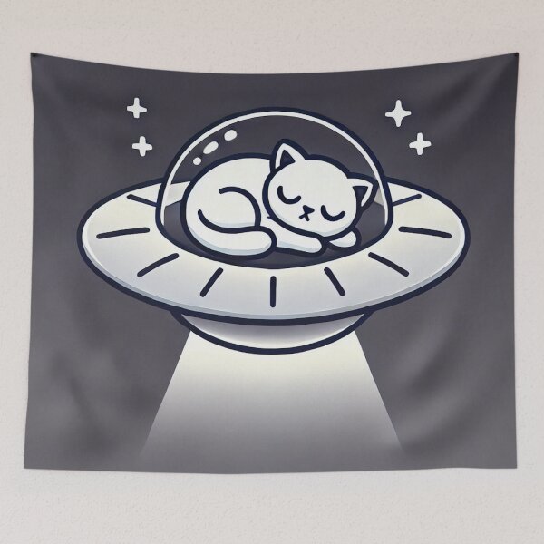 Item preview, Cat Sleeping Inside UFO designed and sold by IskandarDesigns.