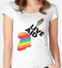 Live Aid Pflaster Hilfe Symbol Tailliertes Rundhals-Shirt