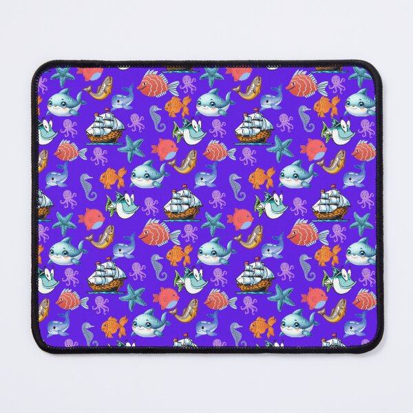 Item preview, Deep Sea Dwellers: A vibrant pattern showcasing a diverse array of colorful fish swimming through a vibrant underwater world. designed and sold by Grang Art Artistic Designs.