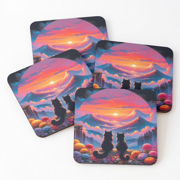 Item preview, cats watching the sunset designed and sold by heartart85.