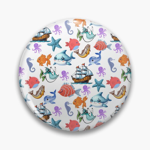 Item preview, Marine Odyssey: A vibrant pattern showcasing a diverse array of colorful fish swimming through a vibrant underwater world. designed and sold by Grang Art Artistic Designs.