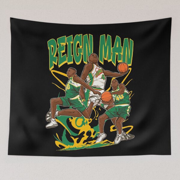 Item preview, Shawn Kemp Reign Man Cartoon designed and sold by RatTrapTees.