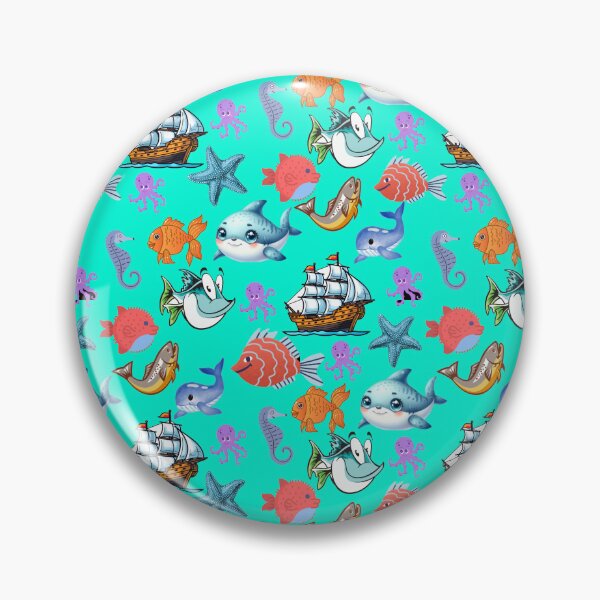 Item preview, Deep Sea Treasures: A vibrant pattern showcasing a diverse array of colorful fish swimming through a vibrant underwater world. designed and sold by Grang Art Artistic Designs.