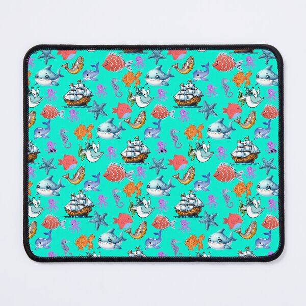 Item preview, Deep Sea Treasures: A vibrant pattern showcasing a diverse array of colorful fish swimming through a vibrant underwater world. designed and sold by Grang Art Artistic Designs.