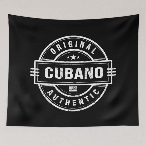 Item preview, Cubano - Retro badge in white (Grunge) -Edition 2025 designed and sold by CUBATSHIRT.