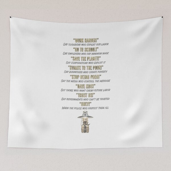 Item preview, Work School Planet Donate Poverty Spawn Trust Obey HARDER designed and sold by Signs for Dark Times.