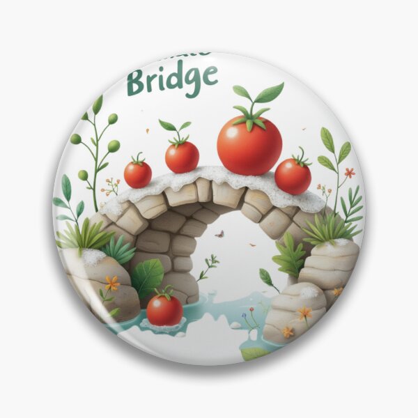 Item preview, Cherry Tomato Bridge – Whimsical Sticker Design designed and sold by Calymera.