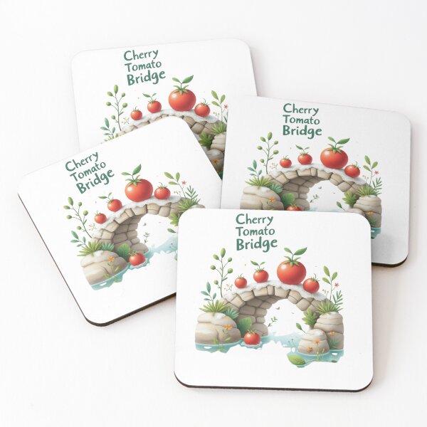 Item preview, Cherry Tomato Bridge – Whimsical Sticker Design designed and sold by Calymera.