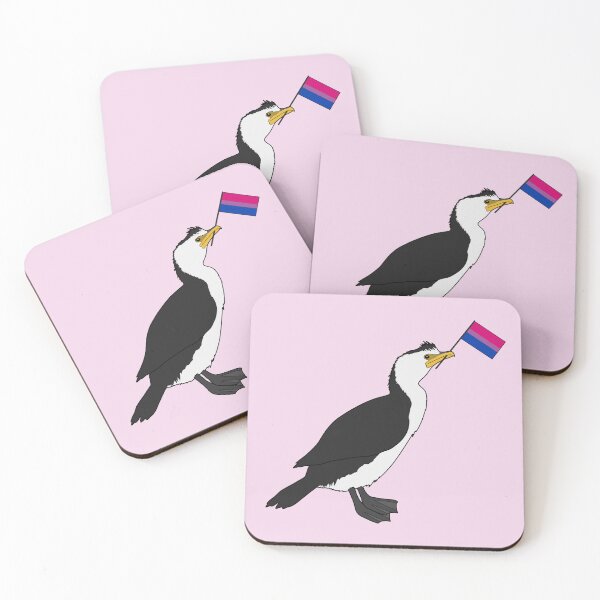 Item preview, Pied Cormorant with Bisexual Pride Flag designed and sold by taylorrowan.