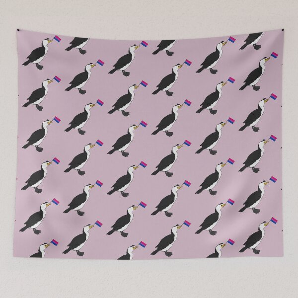 Item preview, Pied Cormorant with Bisexual Pride Flag designed and sold by taylorrowan.