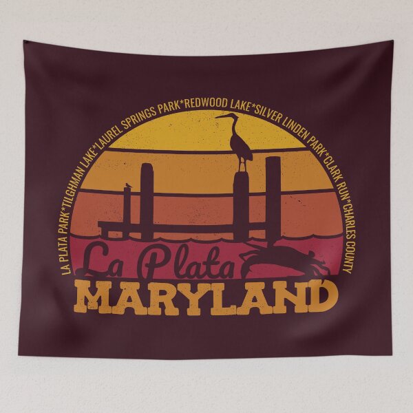 Item preview, La Plata Maryland Sunset Retro Local Pride Logo designed and sold by CRHPOD20.