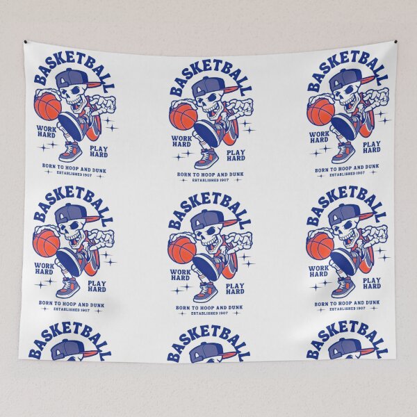 Item preview, Basketball Born To Hoop and Dunk, Work Hard, Play Hard, Funny Skeleton designed and sold by Matt_Smith.