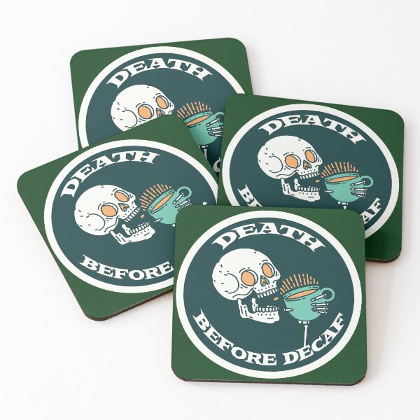 Item preview, Death Before Decaf Coffee - Coffee Lover sticker and t-shirt designed and sold by PIXEL POP DESIGNS - Beyond the Norm!.