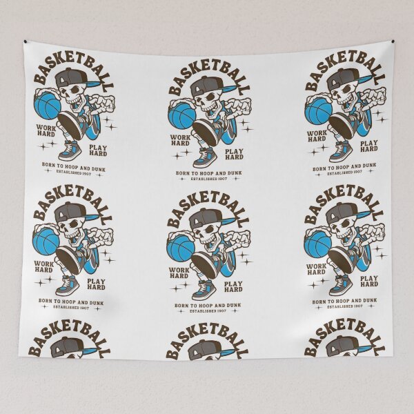 Item preview, Basketball Born To Hoop and Dunk, Work Hard, Play Hard, Funny Skeleton designed and sold by Matt_Smith.