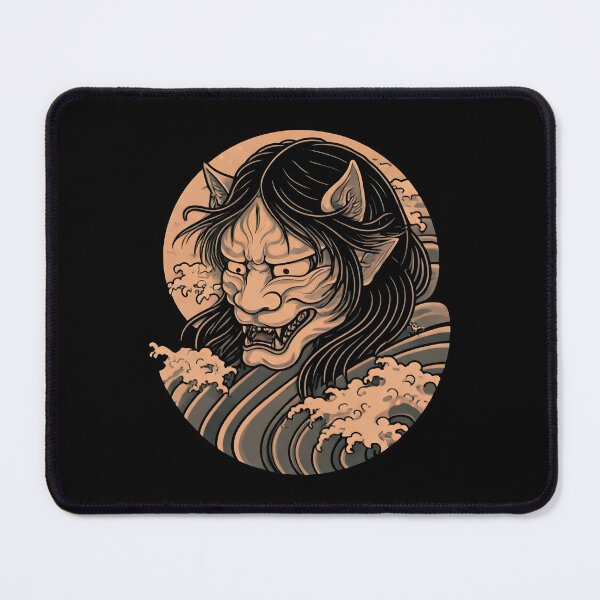 Item preview, Hannya Mask - Japanese Design with Waves designed and sold by Tattee.